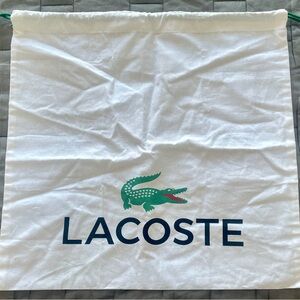 Bag Lacoste dimensions 15 H x 16 W inches. Perfect for storing your polo shirt.